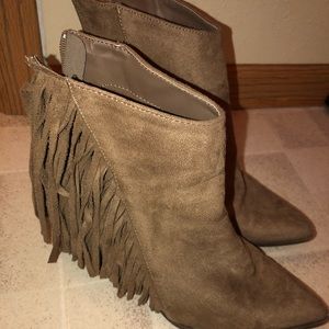 Fringe ankle boots